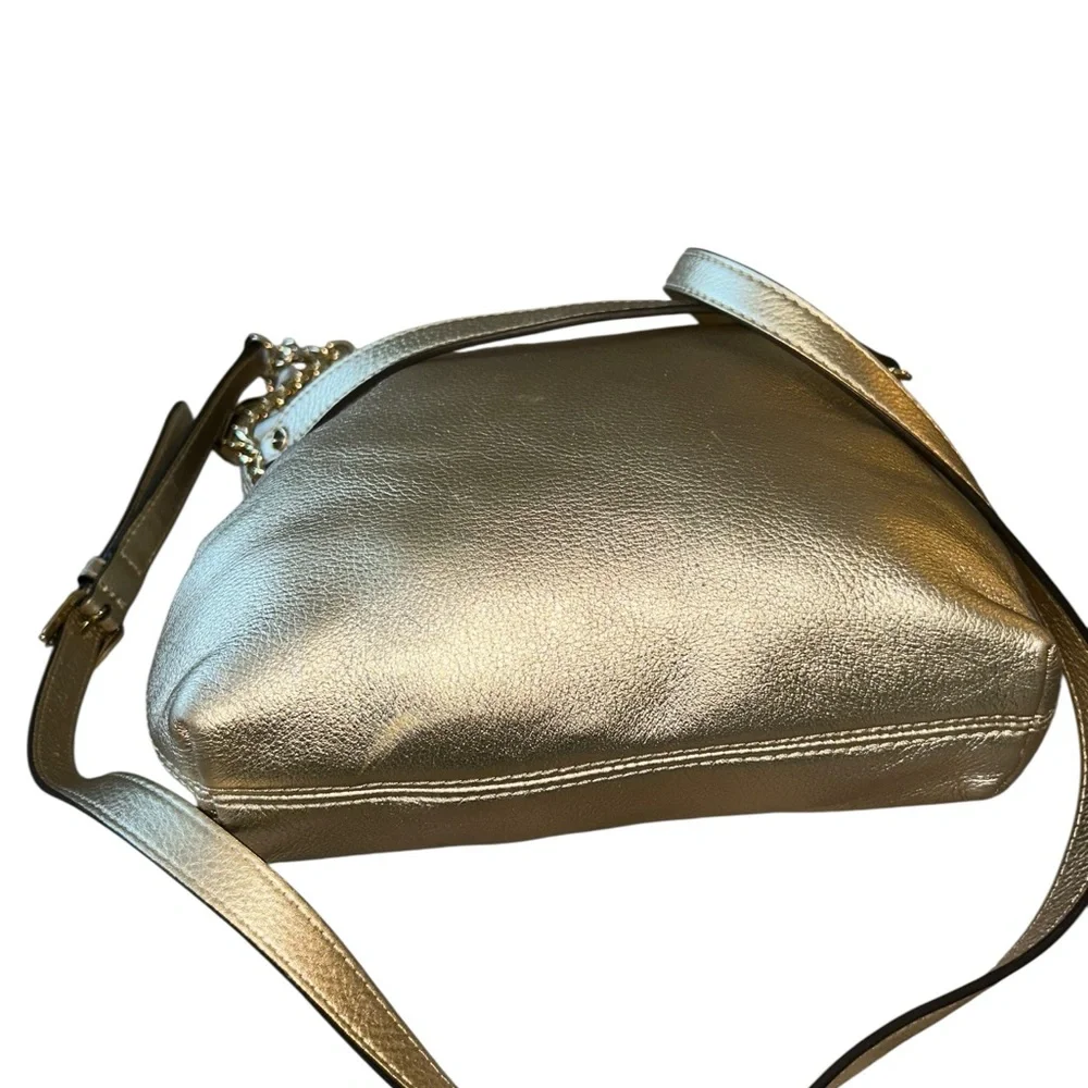 Michael Kors Gold and Beige Handbag